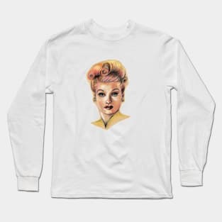 Lucy Colored Pencil Drawing Long Sleeve T-Shirt